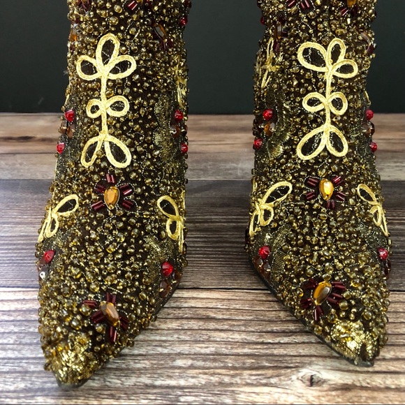 Vintage Colin Stuart Embroidered Beaded Boots - Picture 4 of 10